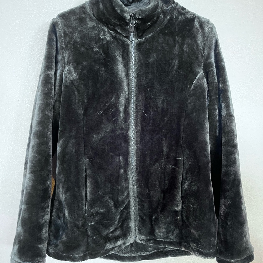 Plush Gray Zip-Up Jacket